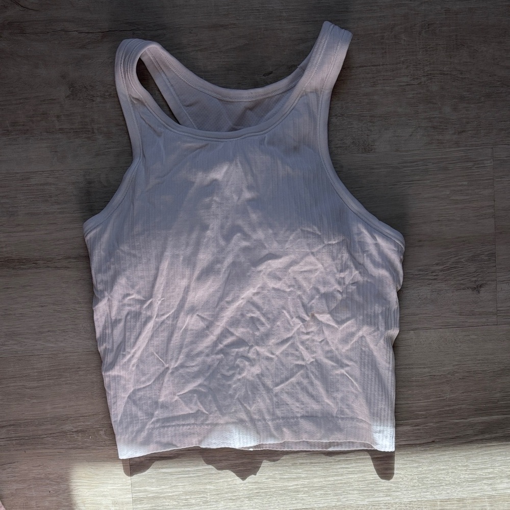 lululemon athletica White Ribbed Tank Top